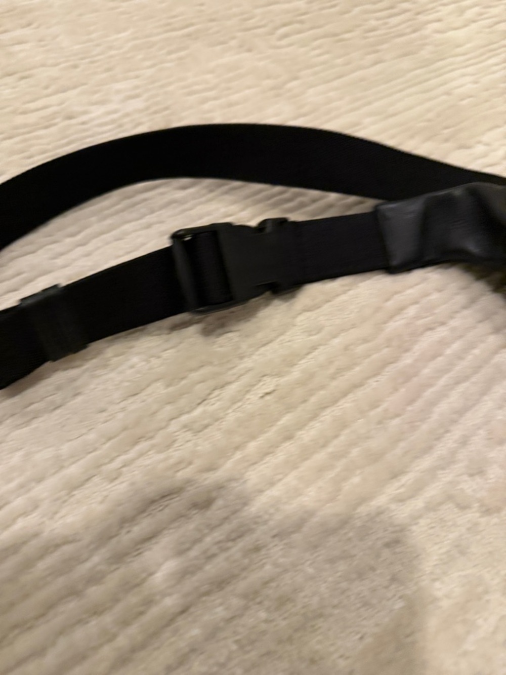 Balenciaga Black Leather Belt Bag with White Logo - Picture 4 of 5